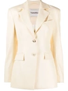 Nanushka Single-breasted Textured Blazer In Neutrals