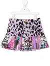 VERSACE LEOPARD-PRINT PATCHWORK MINI SKIRT