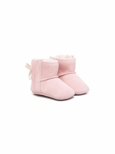 Ugg Babies' Shearling Ankle Boots In Pink