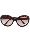 Tom Ford Logo Tortoiseshell-effect Sunglasses In Brown