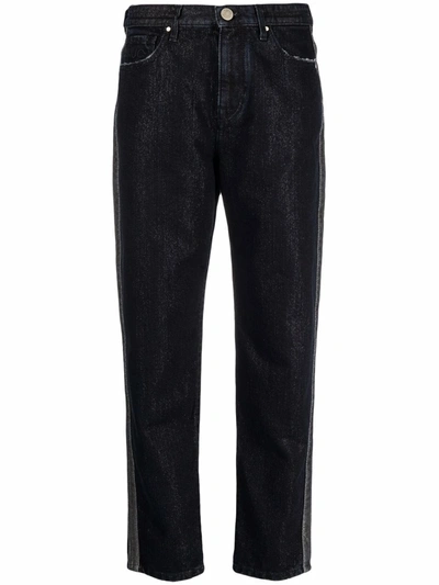 Jacob Cohen Racer-stripe Tapered Jeans In Denim