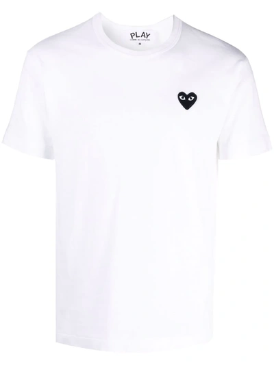 Comme Des Garçons Play Logo-patch Crewneck T-shirt In White