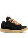 Lanvin Black Suede Calf Leather Sneakers In Black