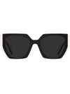 Prada Oversize Hexagonal-frame Sunglasses In Grey