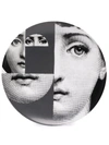 Fornasetti Face-print Plate In Black