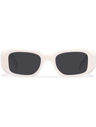 Prada Symbole Rectangle-frame Sunglasses In Grey