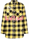 Evisu X Sfera Ebbasta Check-print Cotton Shirt In Yellow