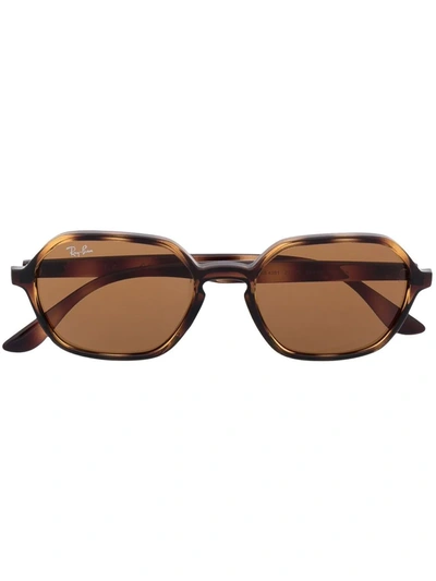 Ray Ban Tortoiseshell-effect Tinted Sunglasses In Brown