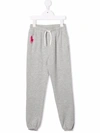 Polo Ralph Lauren Embroidered Polo Pony Track Pants In Grey