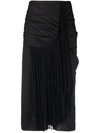 TORY BURCH ASYMMETRIC FRINGED MIDI SKIRT