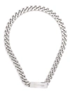 Dsquared2 Logo Plaque Chain-link Necklace In Silver