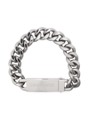 Dsquared2 Logo Plaque Chain-link Bracelet In Silver