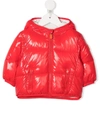 Save The Duck Red Jacket For Baby Boy With Iconic Patch In Red