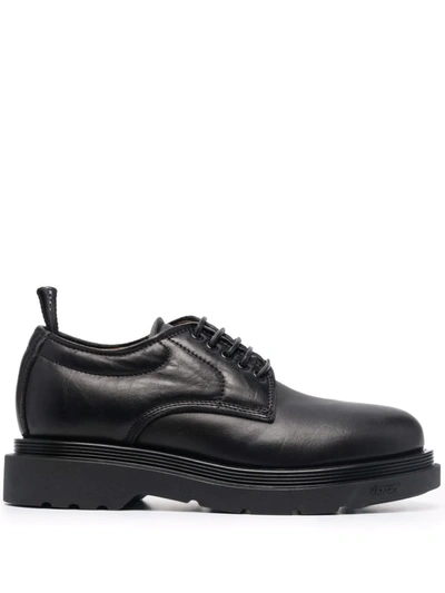 Buttero Leather Derby Shoes In Black