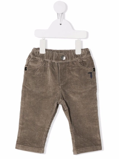 Trussardi Junior Babies' Corduroy Straight-leg Trousers In Grey