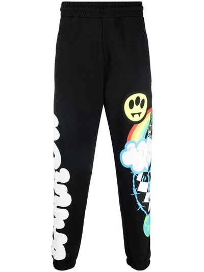 Barrow Graffiti Logo-print Track Pants In Black