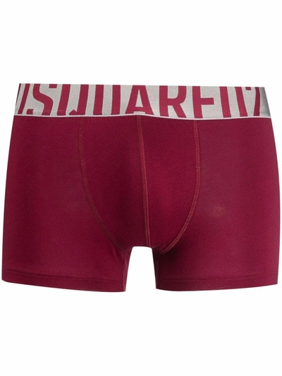 Dsquared2 Logo Waistband Boxers In Red