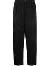Marni Gabardine Cotton Cropped Trousers In Black