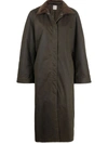 Totême Womens Forest Collared Waxed Cotton Coat 8 In Green
