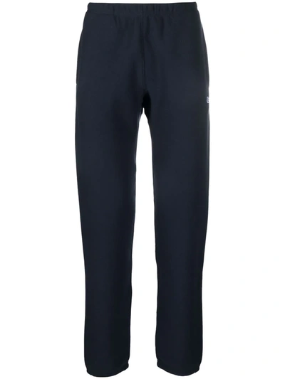 Champion Embroidered-logo Track Pants In Dark Blue