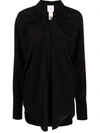 Patou Ruched-detail Shirt In Black
