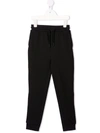 Calvin Klein Logo-tape Drawstring-waist Track Trousers In Black