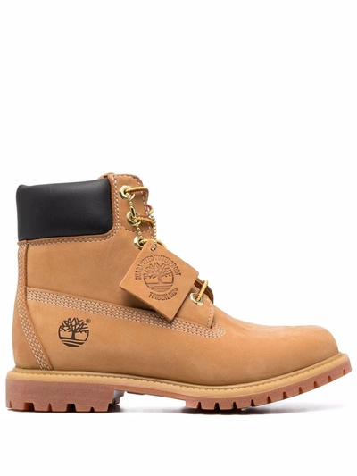 Timberland Ankle Lace-up Boots In Cream
