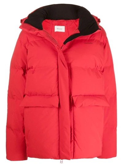 Holzweiler + Net Sustain Besseggen Hooded Quilted Shell Down Jacket In Red