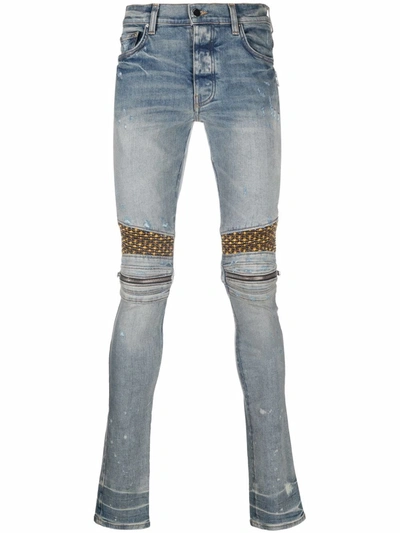 Amiri Velvet Pj Mx2 Skinny Jeans In Blue