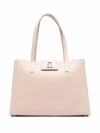 Furla Shopping 1927 L Ballerina Leather Tote In Pink