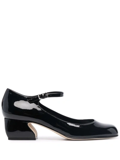 Sergio Rossi Buckle-strap Leather Pumps In Black