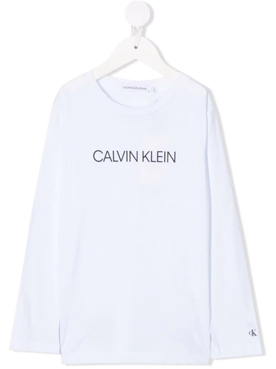 Calvin Klein Kids' Logo-printed T-shirt In White
