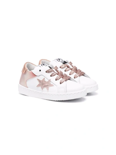 2 Star Kids' Star-patches Low-top Trainers In White