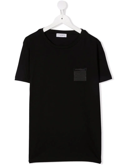 Paolo Pecora Teen Logo Patch T-shirt In Nero