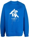 Ader Error Logo-print Long-sleeve Sweatshirt In Blue