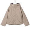 K-way Logo-patch Hooded Padded Jacket In Neutrals