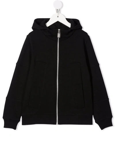 Paolo Pecora Kids' Pouch-pocket Cotton Hoodie In Black