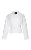 A.W.A.K.E. WOMEN'S WRAP-EFFECT COTTON-BLEND TOP