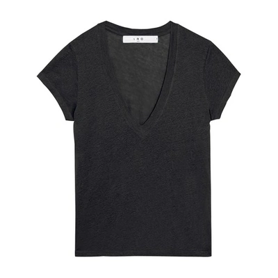 Iro Rodeo Slub Linen-jersey T-shirt In Black