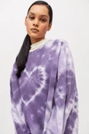 Urban Renewal Remade Heart Tie-dye Crew Neck Sweatshirt In Purple