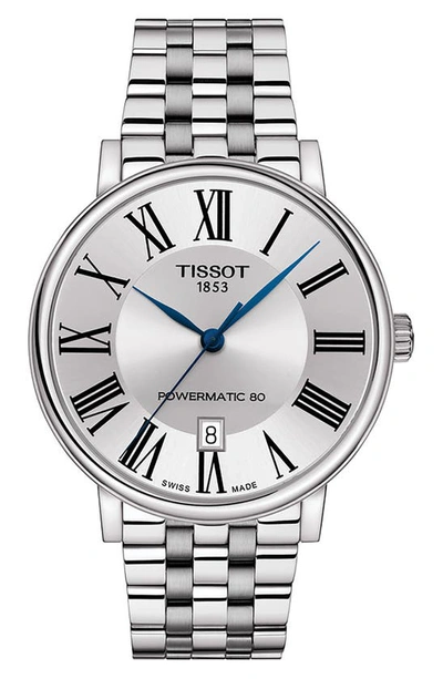 Tissot Carson Premium Powermatic Bracelet Watch, 40mm In Silver