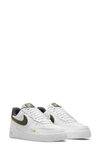 Nike Air Force 1 '07 Lv8 Sneaker In White/ Black/ Metallic Gold