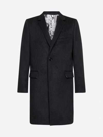 Dolce & Gabbana Wool And Cashmere Single-breasted Coat In Black