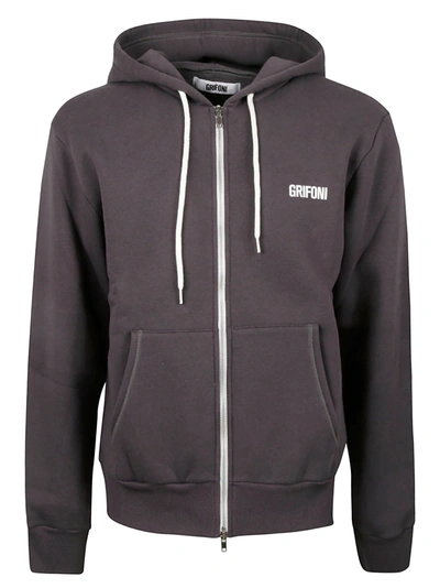 Mauro Grifoni Zipped Hoodie In Grey