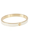 Tory Burch 7mm Kira Enamel Bangle Bracelet In Tory Gold/new Ivory