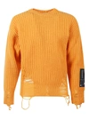 MSGM LOGO PATCH DISTRESSED EFFECT RIB KNIT PULLOVER,3140MM130217588 10