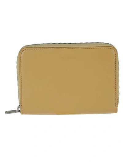 Jil Sander Logo Stamp Zip-around Wallet In Natural