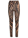 Roberto Cavalli Freedom Print Leggings In Nude/black
