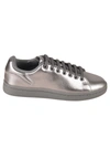 Raf Simons Metallic Low-top Leather Sneakers In Silver