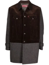 JUNYA WATANABE CONTRAST BUTTON-UP SINGLE-BREASTED COAT,17414975